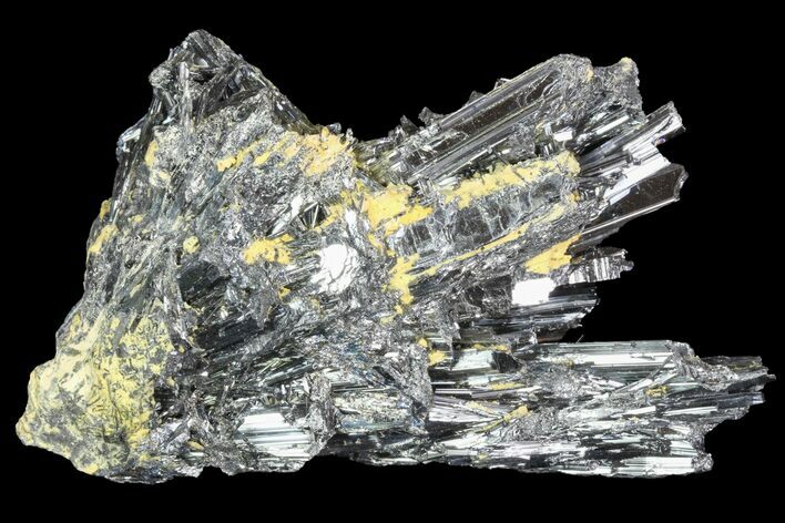 Metallic Stibnite Crystal Cluster - China #93679